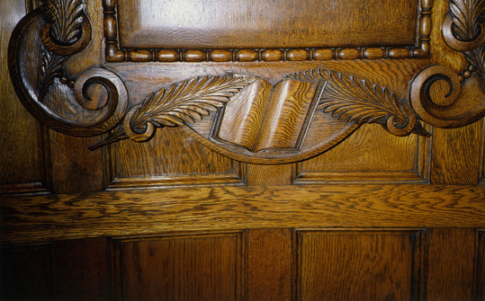 Detail of book in oak