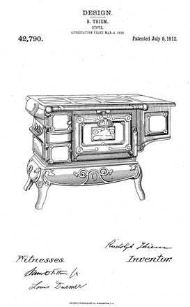 Patented cookstove design, 1912