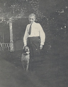 Undated photo of Rudolph Thiem with his dog